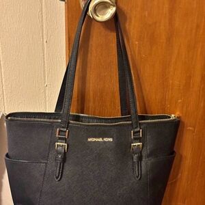 Michael Kors Black Tote with Gold Accents